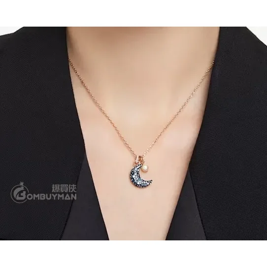 【SWAROVSKI】Luna ペンダント Luna ペンダント, 月, ホワイト, ロジウム・プレーティング