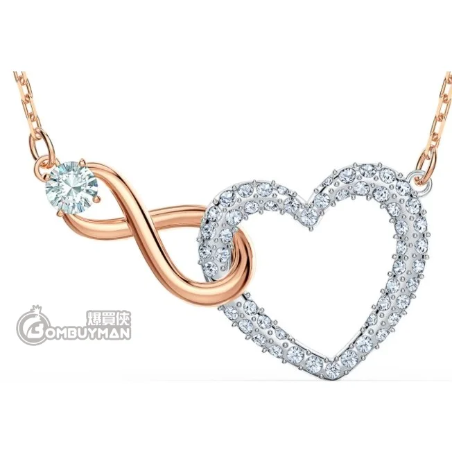 SWAROVSKI｜ (Swarovski Infinity Heart Necklace (5518865) Swarovski Infinity Heart Necklace, White/Mixed Metal