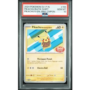 Preorder Pokmon [PSA 10] Pikachu Berkemeja Batik Pikachu's Indonesia  Journey PROMO 154/SV-P - BOMBUYMAN