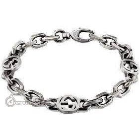 爆買】GUCCI INTERLOCKING G 純銀手鏈YBA620798 - SIZE 