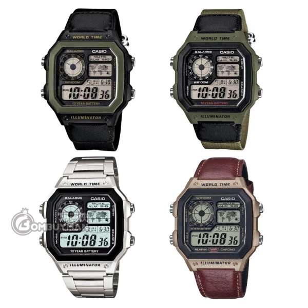 激レア！　新品未使用 CASIO カシオ AE-1200WHL-5A 正規品 Casio AE-1200WHL-5AV World Time Watch Chronograph 5 Alarm
