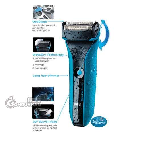 Buy Braun WF2s WaterFlex Electronic Shaver (BLUE) - BOMBUYMAN Buy Braun WF2s WaterFlex Electronic Shaver (BLUE) - BOMBUYMAN