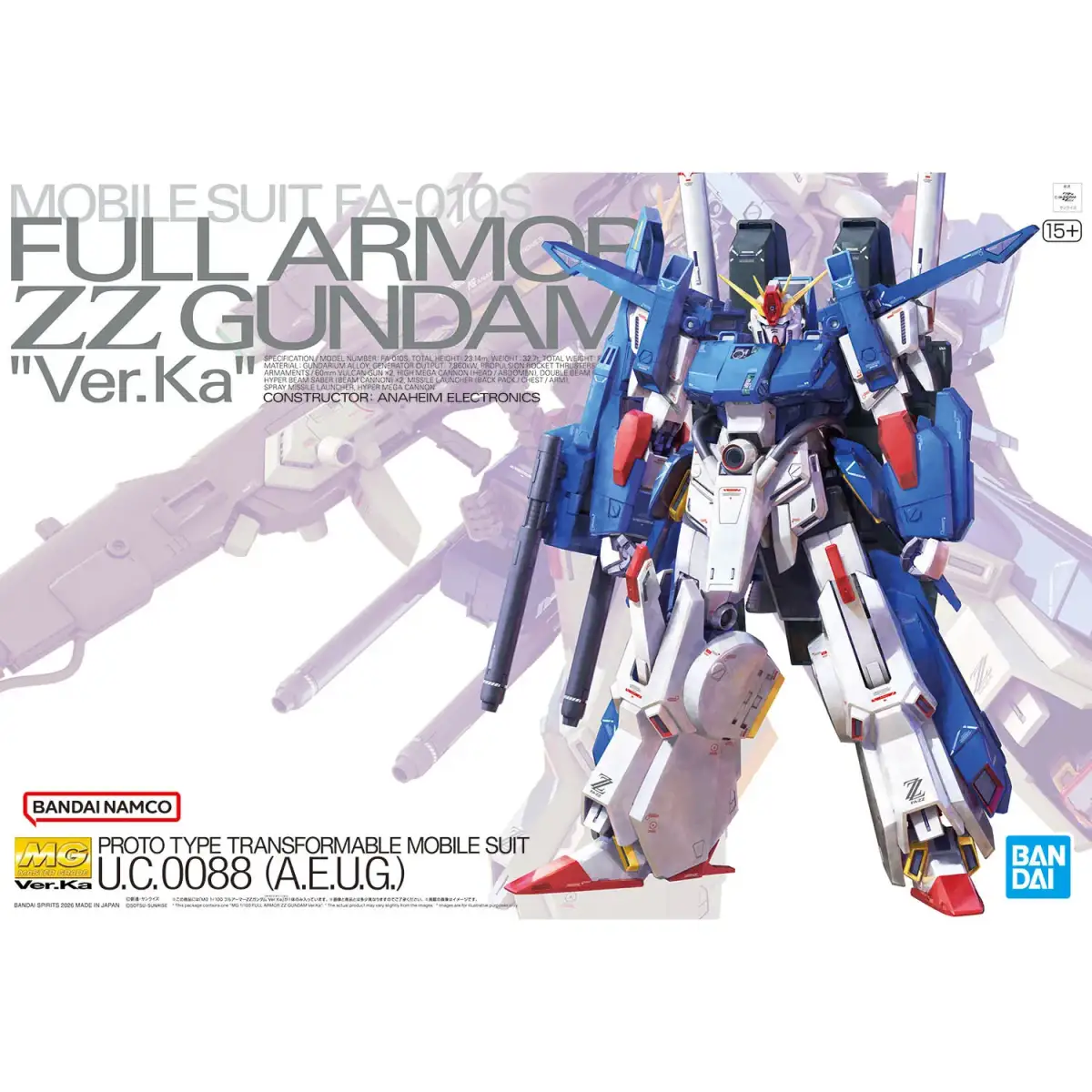 Buy BANDAI - MG 1/100 全裝甲型ZZ高達Ver. Ka - BOMBUYMAN