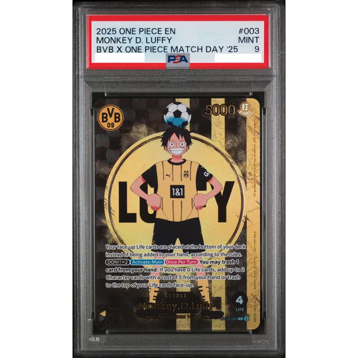 預購】ONE PIECE 英文版[PSA 9] BVB x ONE PIECE Matchday 2025 Monkey