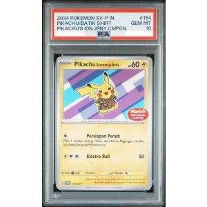 預購】Pokémon 英文版[PSA 10] Pikachu Berkemeja Batik Pikachu's