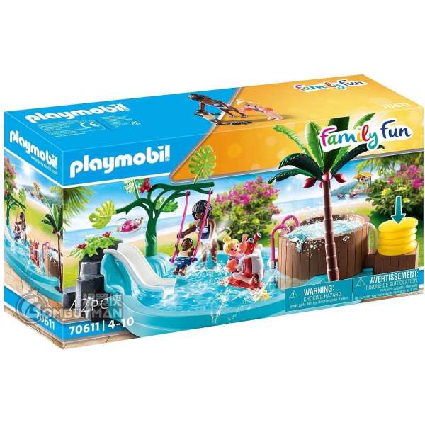 Playmobil 70611 Children's Pool with Slide (Family Fun)