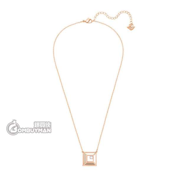 Swarovski 施華洛世奇項鍊 Hillock Square 鍊墜鍍玫瑰金色  5351080