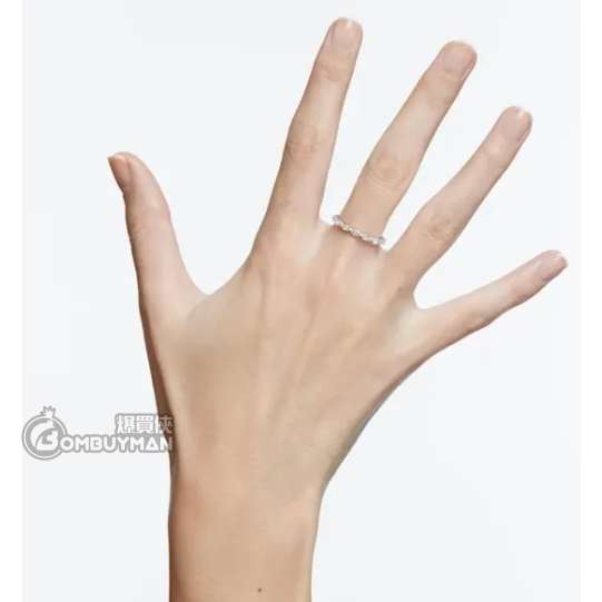 施華洛世奇 5354786 Vittore 欖尖形戒指，白色（尺寸 55）