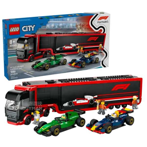 爆買】LEGO 60445 F1® Truck with RB20 & AMR24 F1® Cars F1® 貨車和