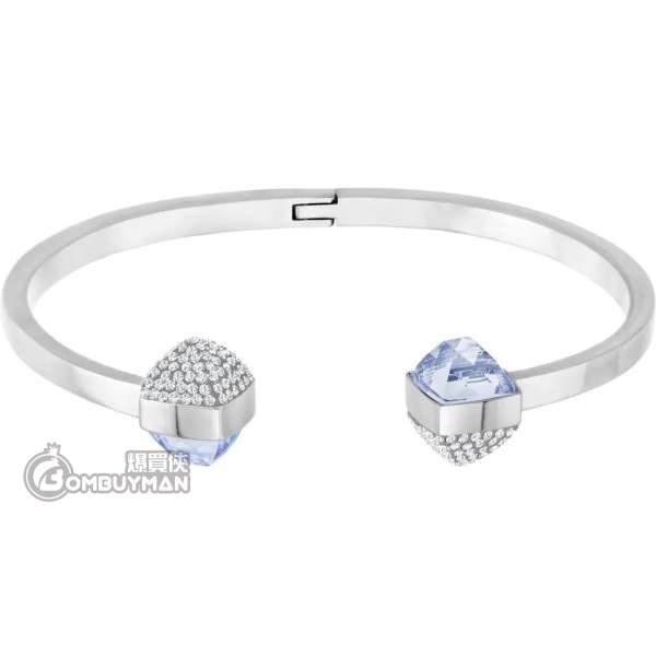 Swarovsk 施華洛世奇 淺藍色和透明水晶開口手鐲 5272073