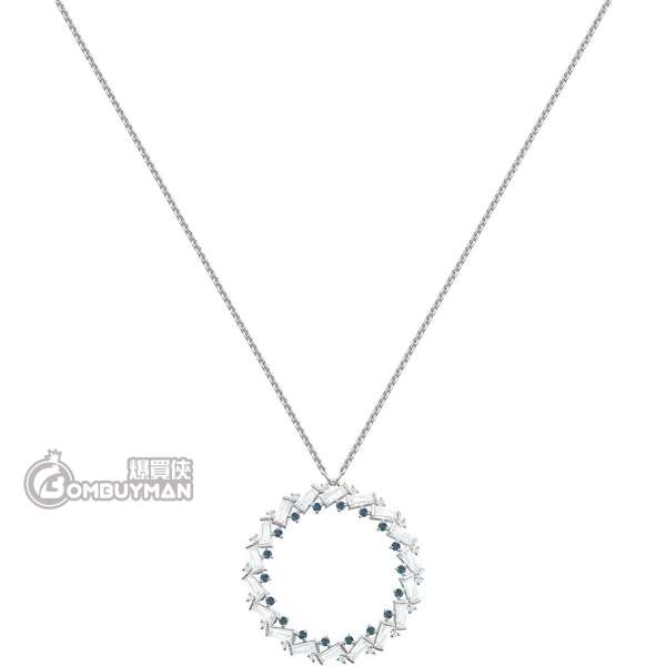 Swarovski 施華洛世奇 Naeli 白色長方形水晶藍色寶石項鍊 5467454