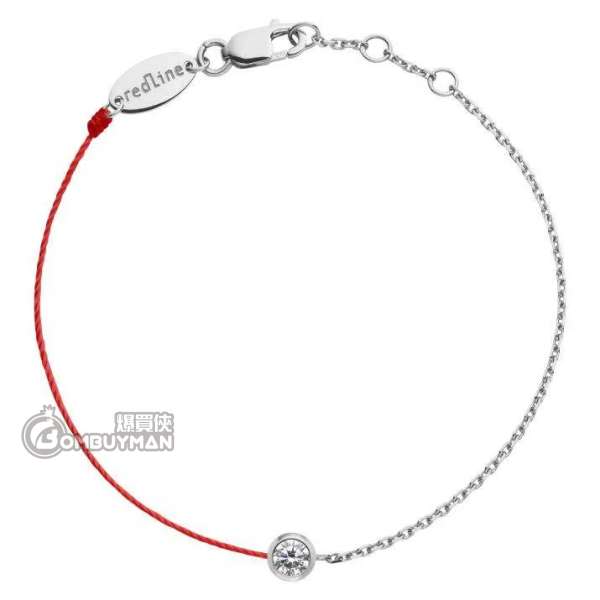 Redline - Pure 0.10克拉圓形鑽石白金半繩半鏈女士手鍊 - 2 B
