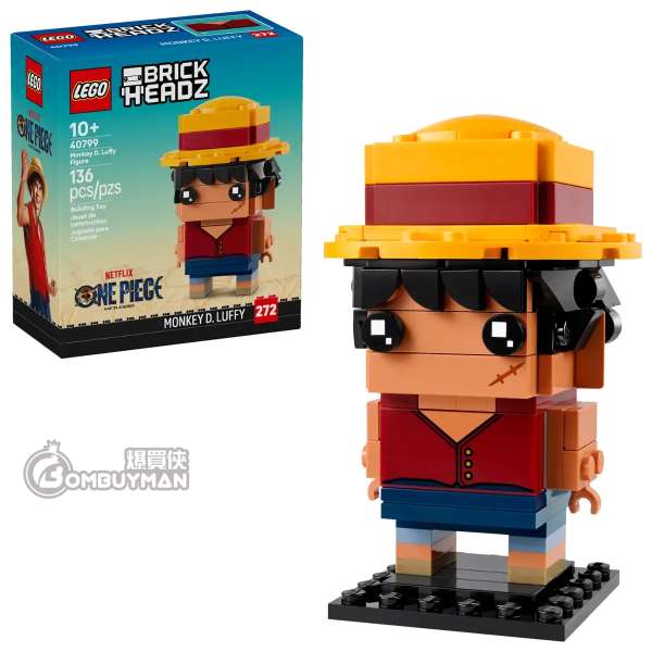LEGO 40799 Monkey D. Luffy Figure 蒙奇D路飛人仔 (Brickheadz, One-Piece 海賊王)