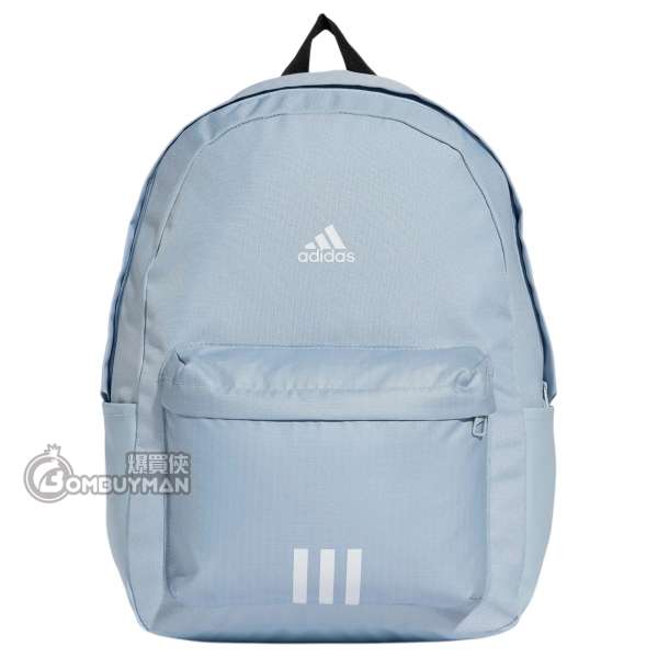 Adidas #JF0675 經典運動徽章三條紋背包(淺藍色)