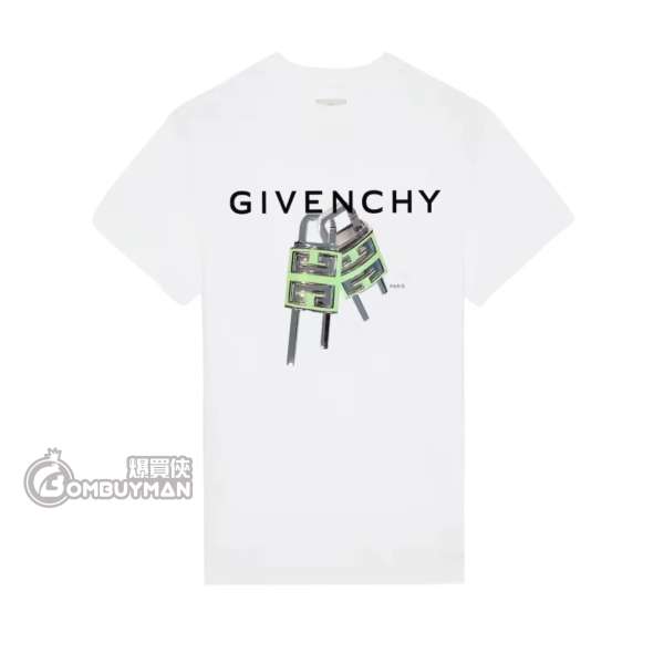 Givenchy #BM716G3YBC100 L 修身T恤 男款 白色