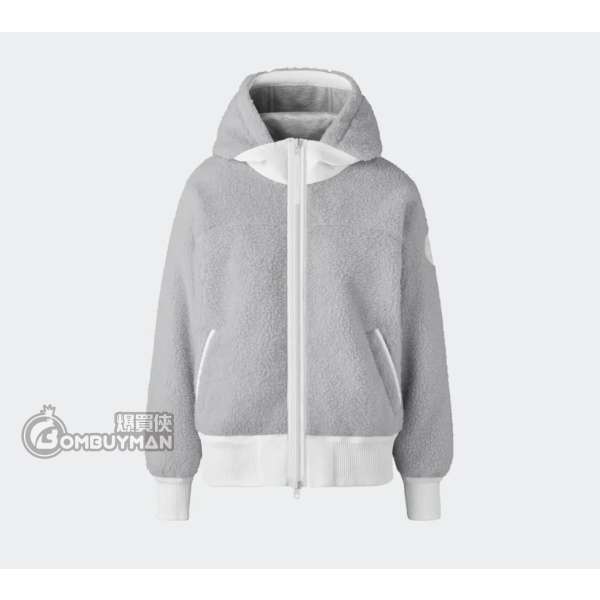 Canada Goose #7016W2 1342 XS HUMANATURE Simcoe拼接休閑Logo徽標抓絨連帽羊毛抓絨絨感外套 女款 (灰色)