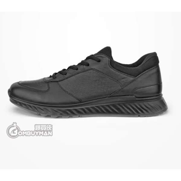 ECCO#83531401001 EU42 Exostride 皮革 舒適休閑 減震防滑耐磨 低幫 運動鞋 男款 黑色