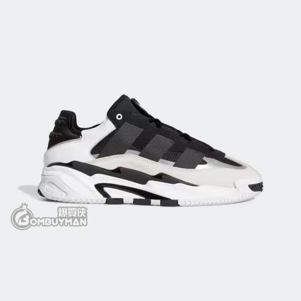 Adidas #H67360 Niteball 網布皮革 黑白色 男女同款(UK 9)