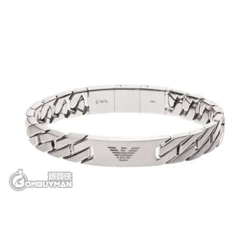 Emporio Armani EGS2435040 銀色不鏽鋼男士手鏈