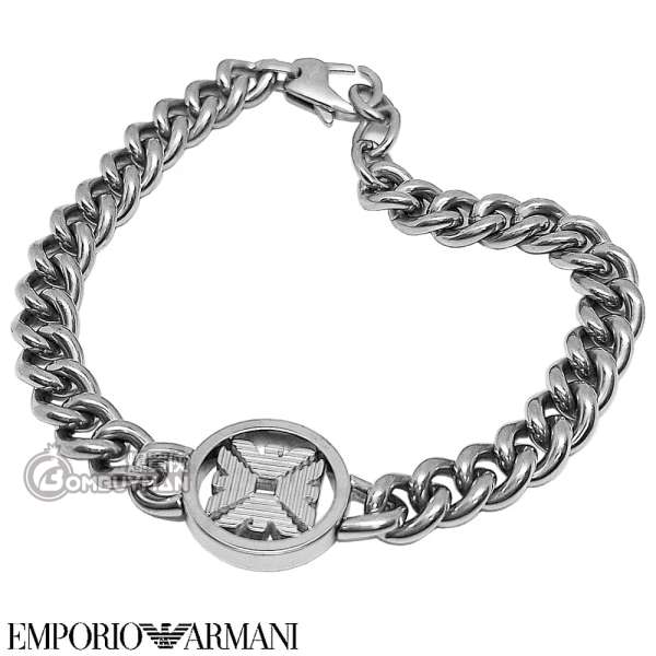Emporio Armani EGS3041040 銀色不鏽鋼男士手鏈