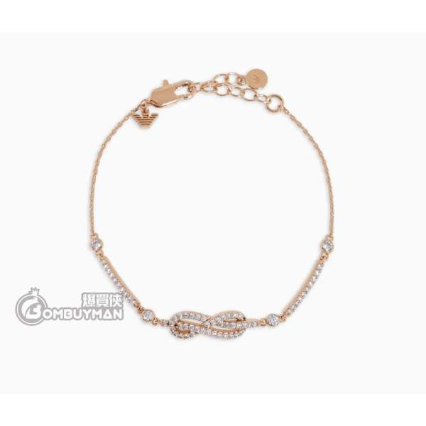 Emporio Armani EGS3109221 鍍玫瑰金色銅製閃石女士手鏈
