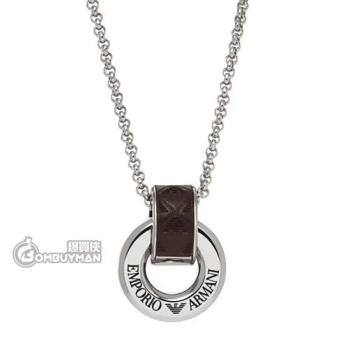 Emporio Armani EGS3134040 雙環相扣經典 Logo 男士項鍊