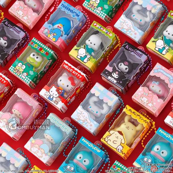 Sanrio 包裝公仔迷你吊飾 SHOKUGAN BOX Hello Kitty & Friends Mini Keychain Wave 1 (隨機1盒)