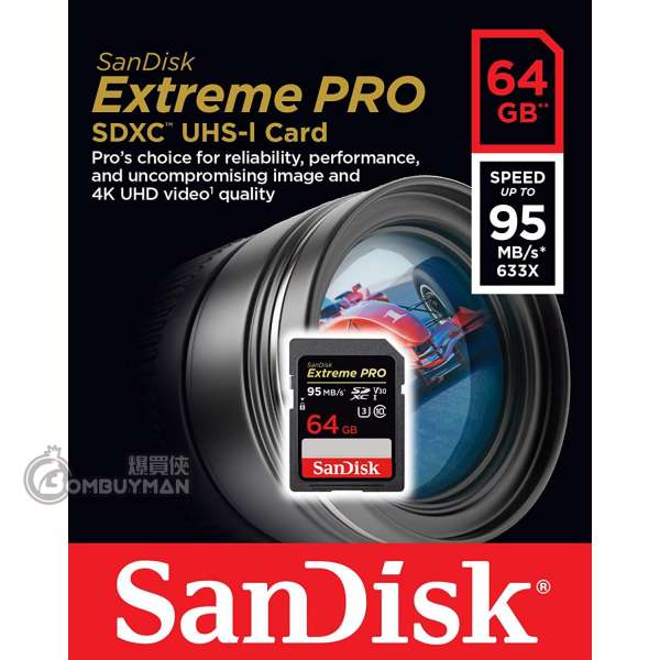Sandisk 64GB SDXC UHS-I Extreme Pro 95MB/s (SDSDXXG-064G) 記憶卡