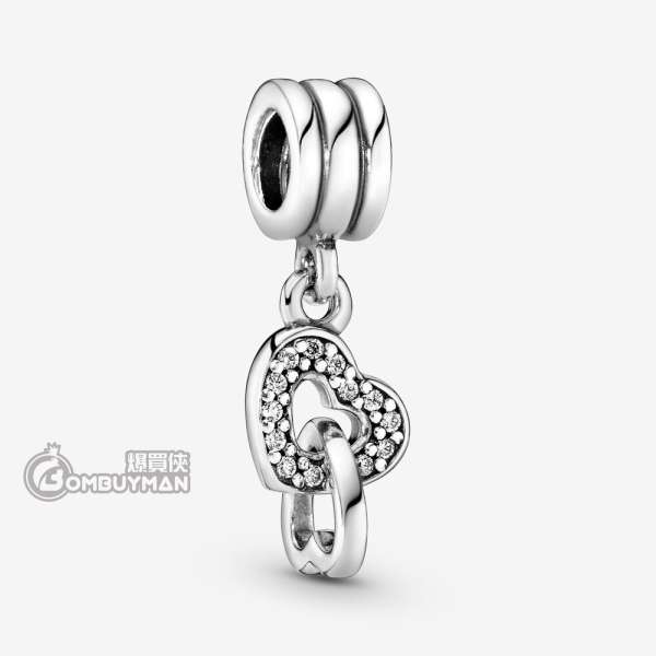 Pandora - CHARMS - Interlocking Hearts Dangle Charm #791242CZ