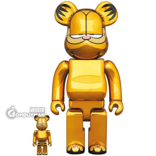 BE@RBRICK Garfield Gold Chrome Ver. 100％ & 400％ 加菲貓